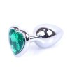Plug-Jewellery Silver  Heart PLUG- Green